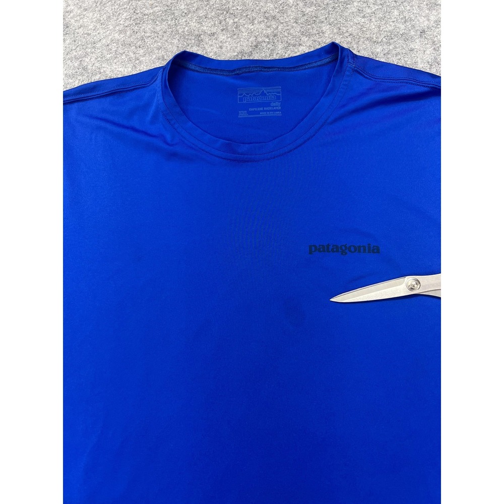 Patagonia Shirt Mens 2XL Blue Capilene Baselayer Long Sleeve Performance Tagless - Picture 5 of 9